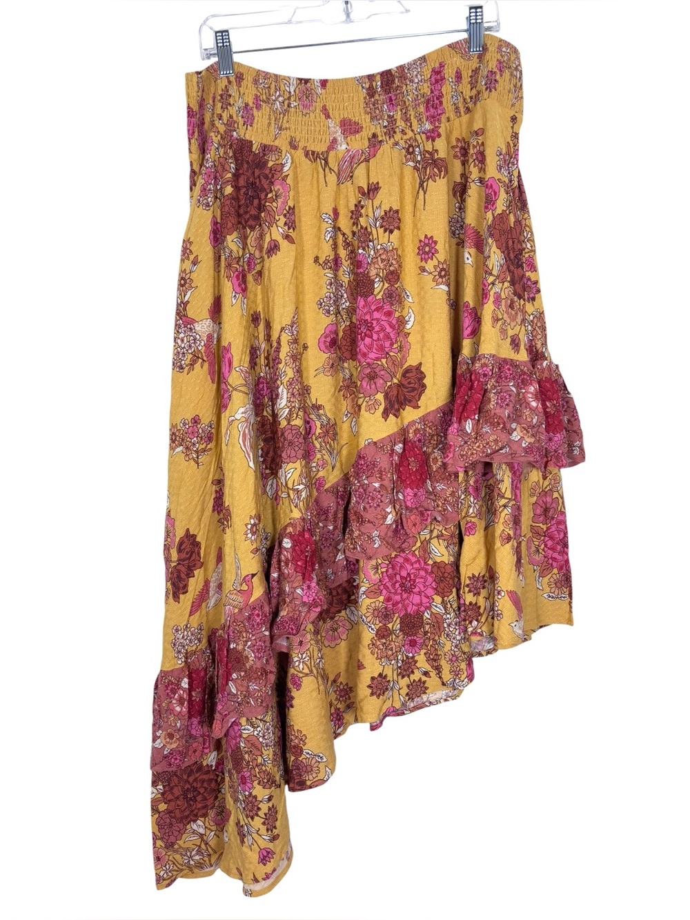 NWT City Chic Venice Sunflower Floral Bird High Low Skirt 18
